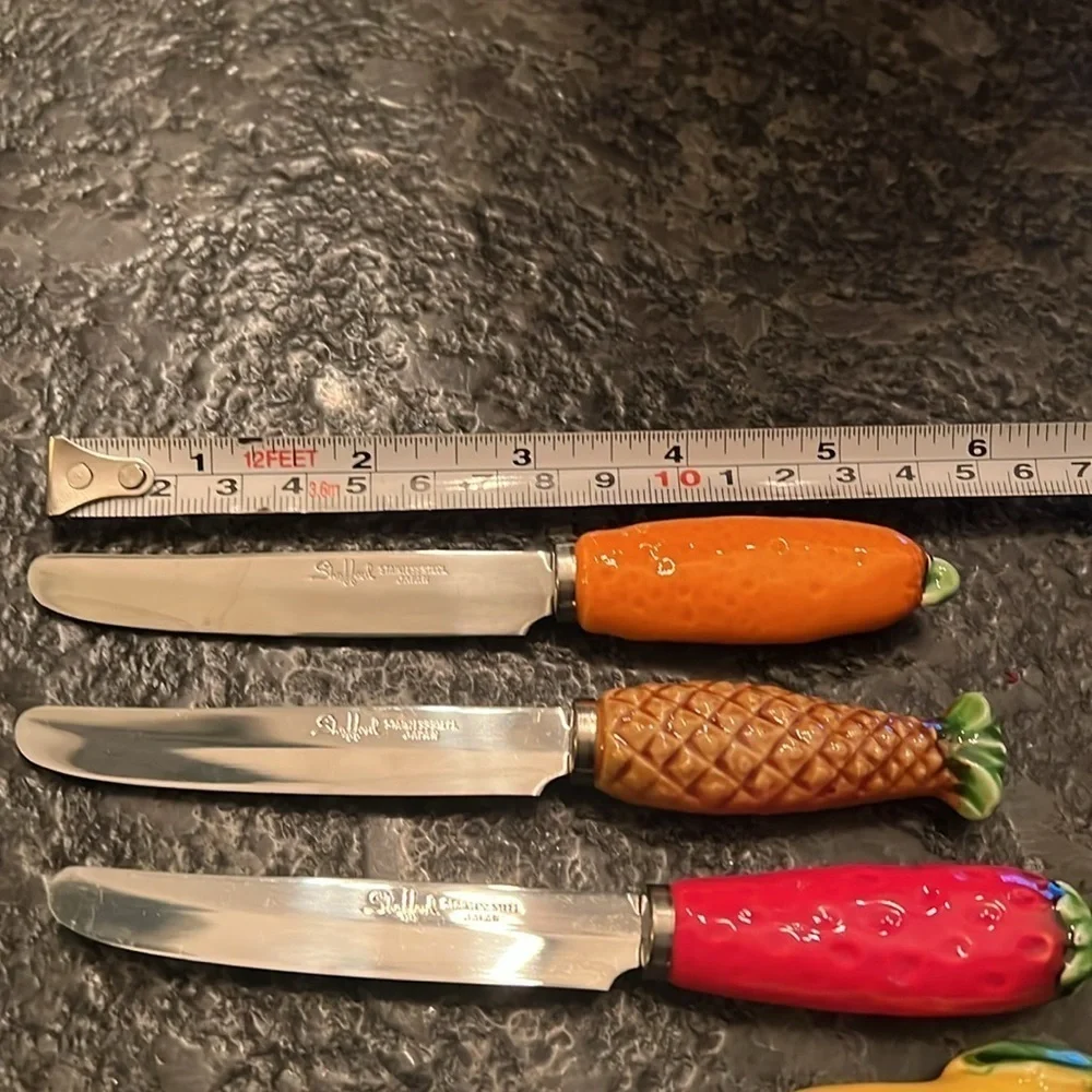 Set of 6 Stafford Stainless Steel Ceramic Handle Knives